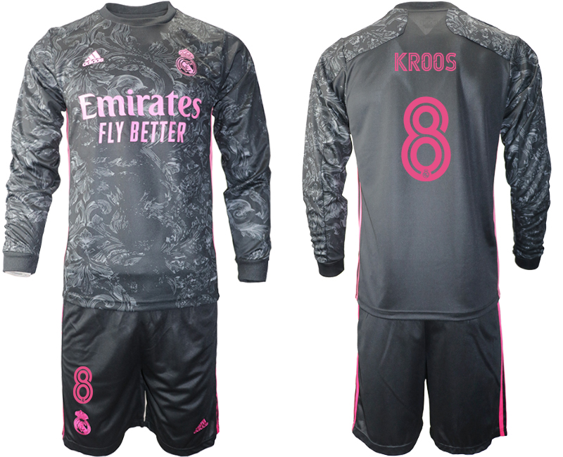 2021 Men Real Madrid away long sleeve #8 soccer jerseys